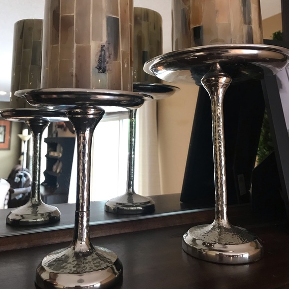 Pottery barn candle holders and candles - Picture 2 of 5